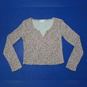 Pink Rose Women's Long Sleeve Floral Top